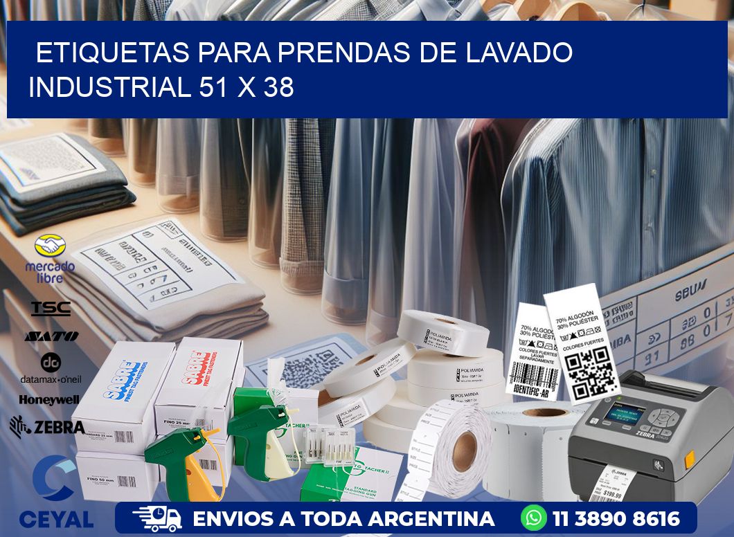 ETIQUETAS PARA PRENDAS DE LAVADO INDUSTRIAL 51 x 38