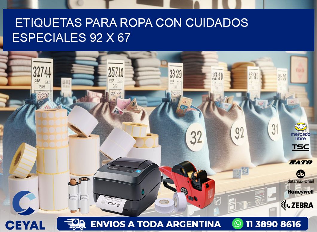 ETIQUETAS PARA ROPA CON CUIDADOS ESPECIALES 92 x 67