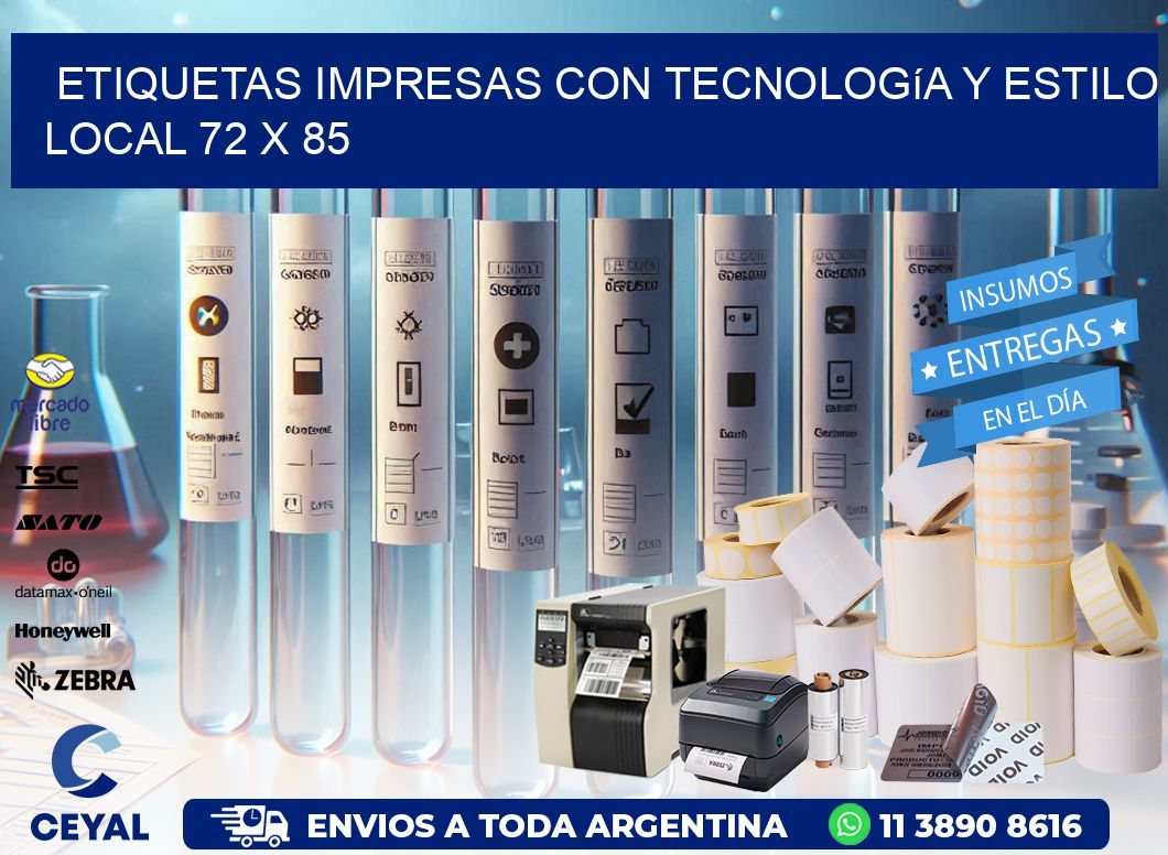 Etiquetas Impresas con Tecnología y Estilo Local 72 x 85