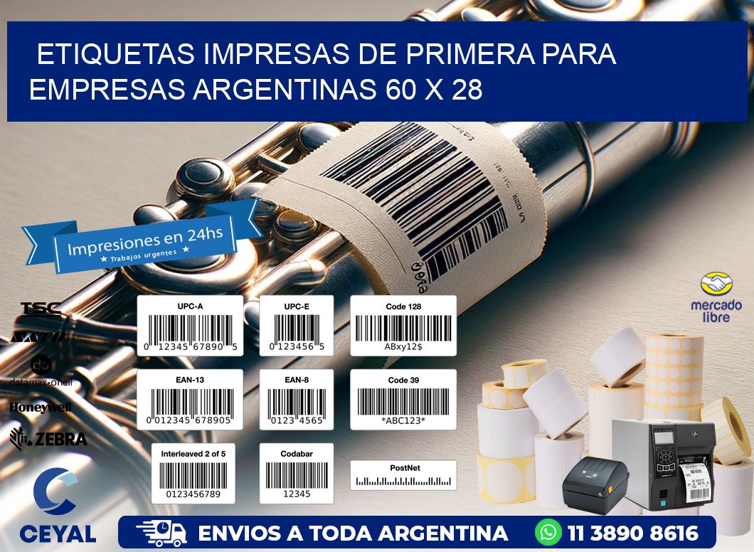 Etiquetas Impresas de Primera para Empresas Argentinas 60 x 28