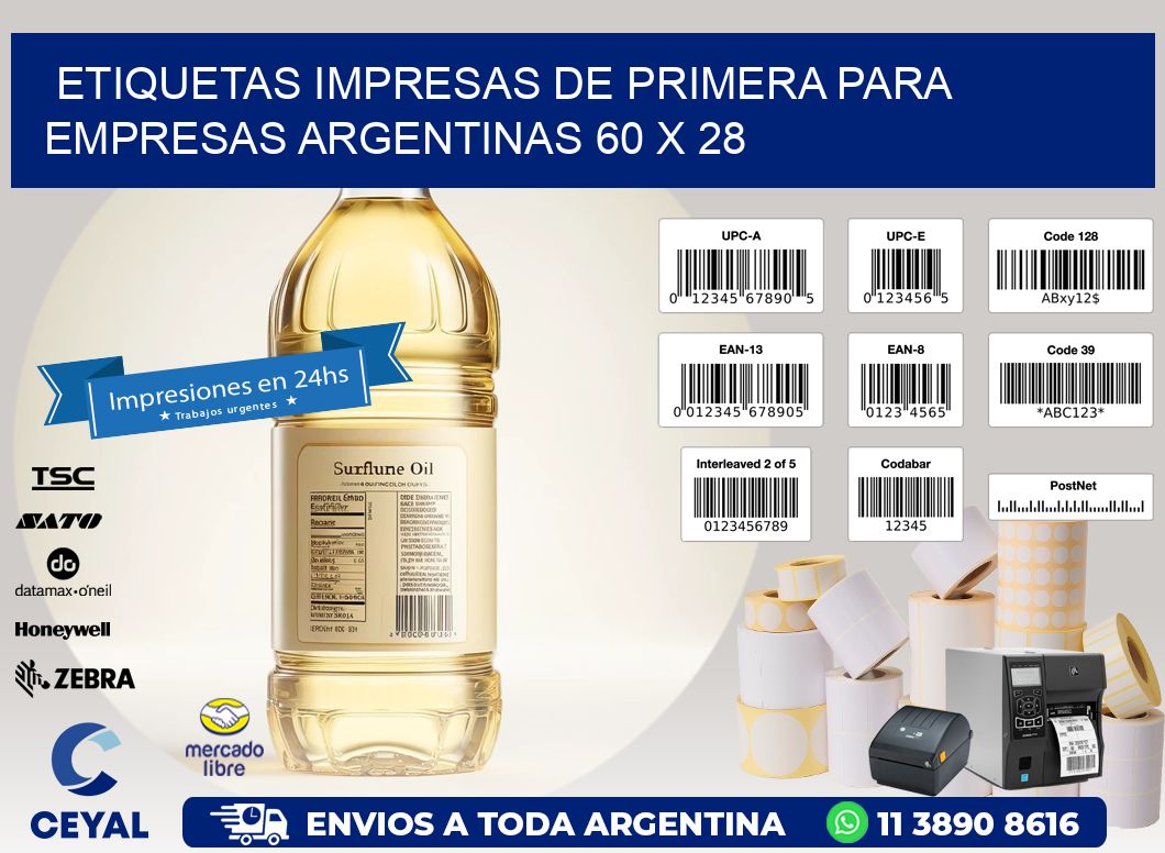 Etiquetas Impresas de Primera para Empresas Argentinas 60 x 28