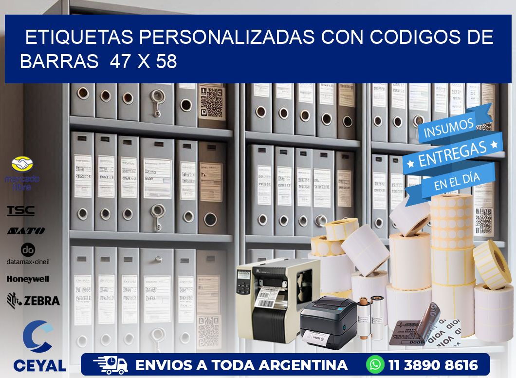 Etiquetas Personalizadas con Codigos de Barras  47 x 58