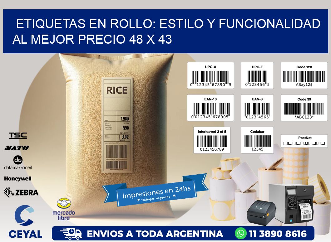 Etiquetas en Rollo: Estilo y Funcionalidad al Mejor Precio 48 x 43