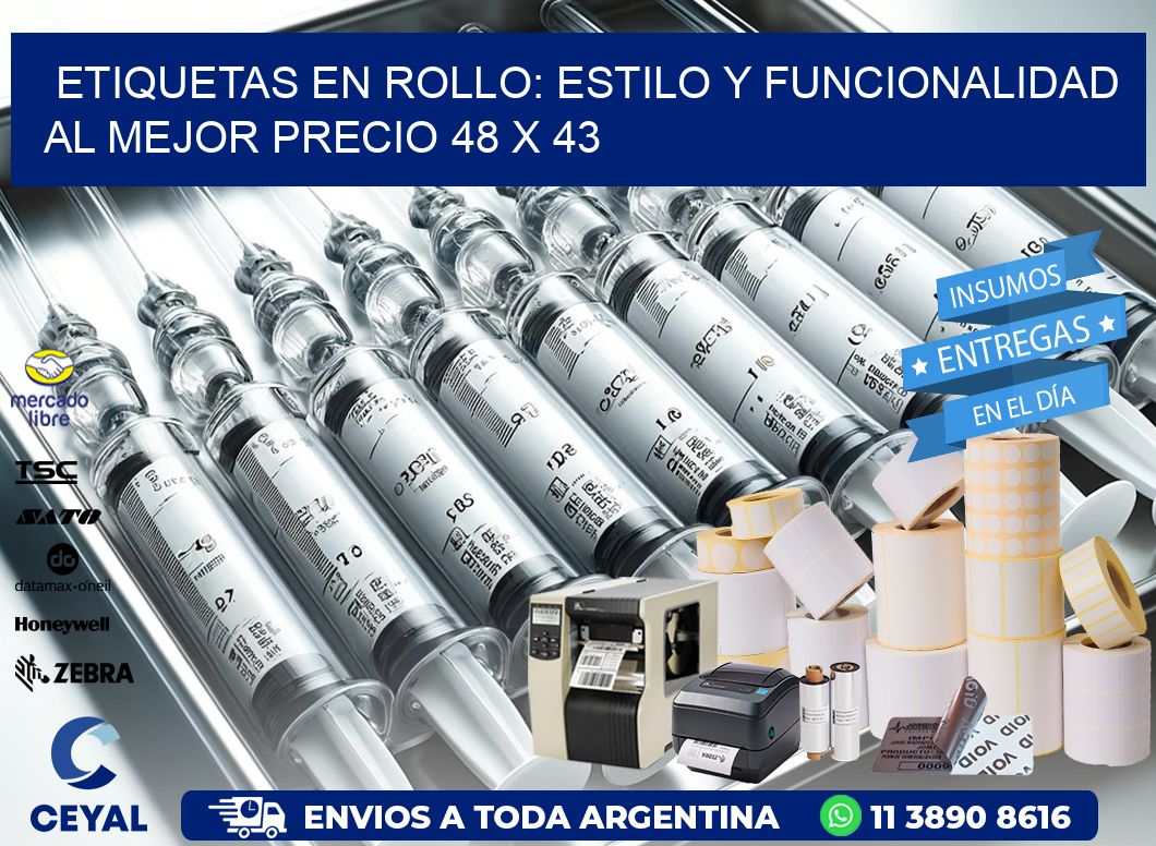 Etiquetas en Rollo: Estilo y Funcionalidad al Mejor Precio 48 x 43