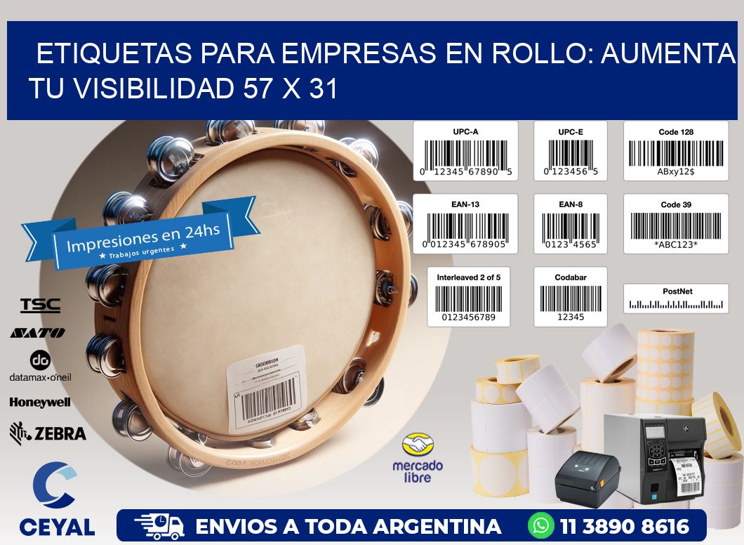 Etiquetas para Empresas en Rollo: Aumenta tu Visibilidad 57 x 31