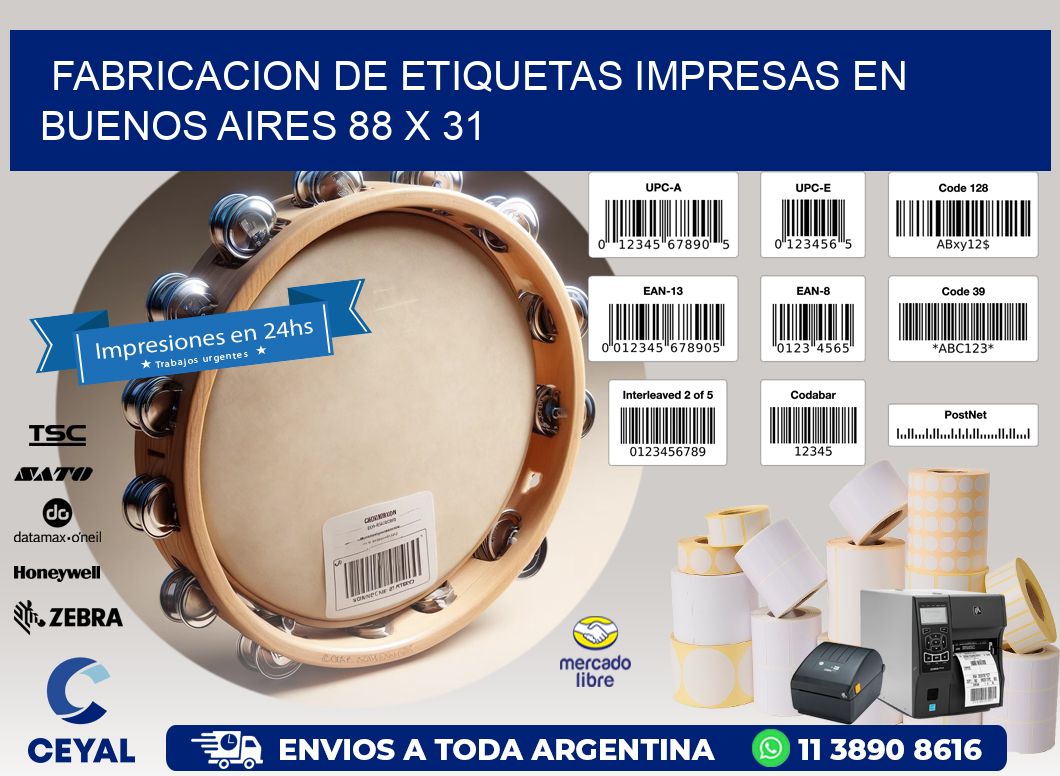 Fabricacion de Etiquetas Impresas en Buenos Aires 88 x 31