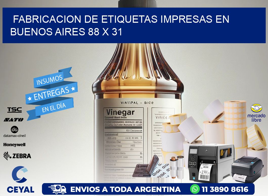 Fabricacion de Etiquetas Impresas en Buenos Aires 88 x 31