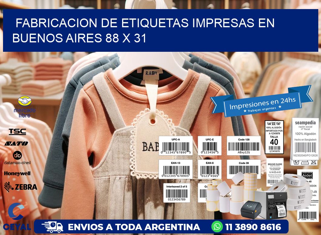 Fabricacion de Etiquetas Impresas en Buenos Aires 88 x 31