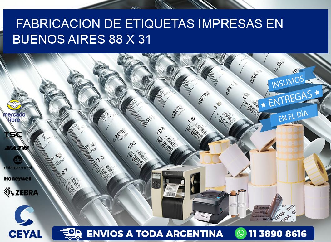 Fabricacion de Etiquetas Impresas en Buenos Aires 88 x 31