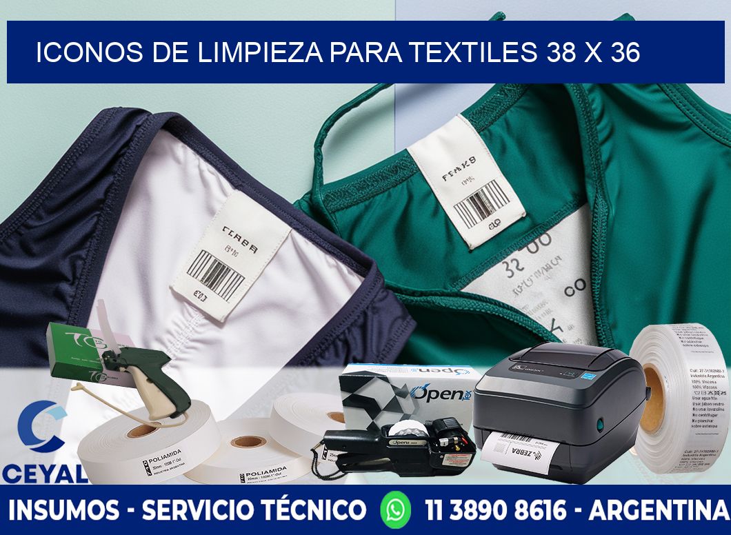 Iconos de Limpieza para Textiles 38 x 36