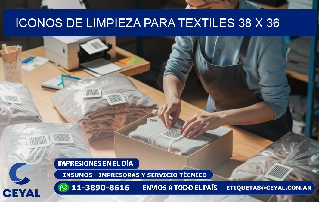 Iconos de Limpieza para Textiles 38 x 36