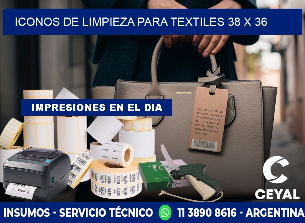 Iconos de Limpieza para Textiles 38 x 36