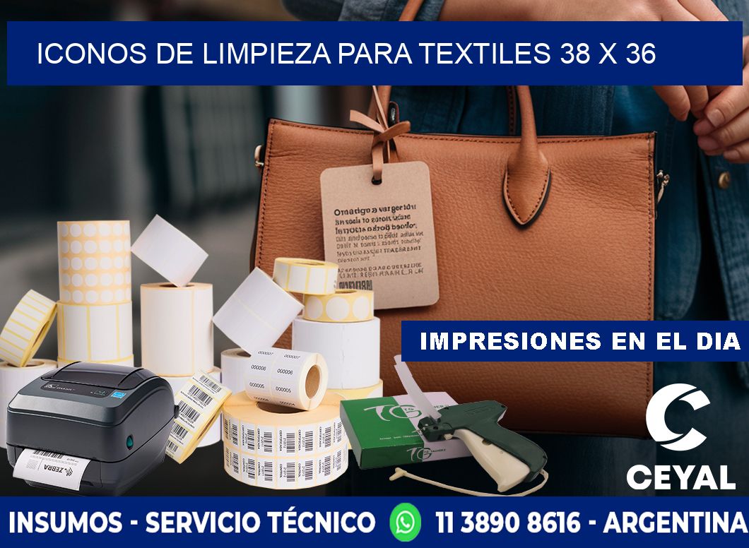 Iconos de Limpieza para Textiles 38 x 36