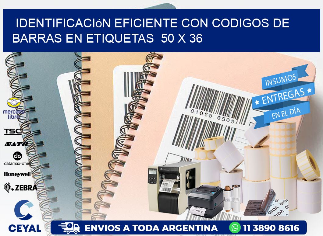 Identificación Eficiente con Codigos de Barras en Etiquetas  50 x 36