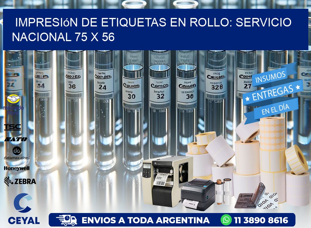 Impresión de Etiquetas en Rollo: Servicio Nacional 75 x 56