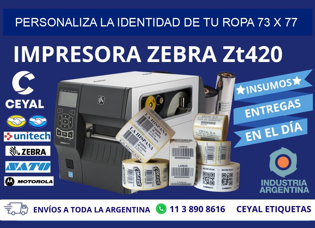 Personaliza la Identidad de Tu Ropa 73 x 77