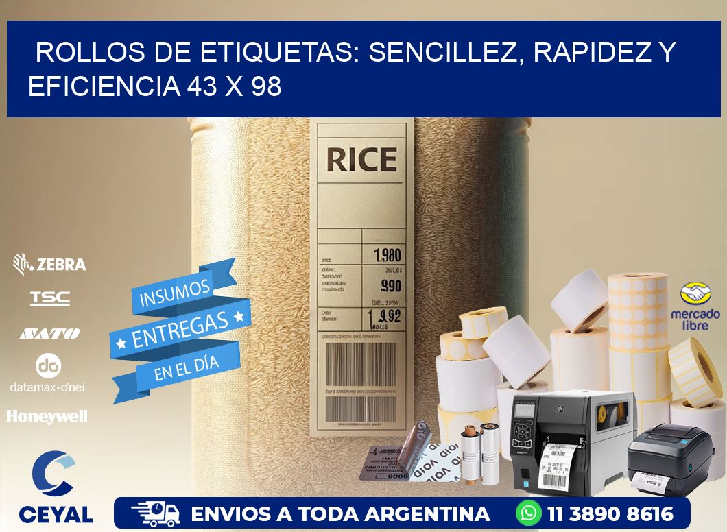 Rollos de Etiquetas: Sencillez, Rapidez y Eficiencia 43 x 98