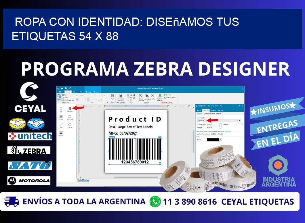 Ropa con Identidad: Diseñamos Tus Etiquetas 54 x 88