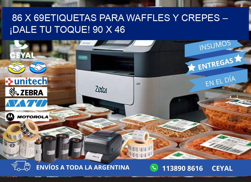 86 x 69Etiquetas para waffles y crepes – ¡Dale tu toque! 90 x 46