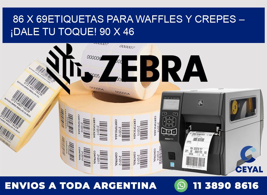 86 x 69Etiquetas para waffles y crepes – ¡Dale tu toque! 90 x 46