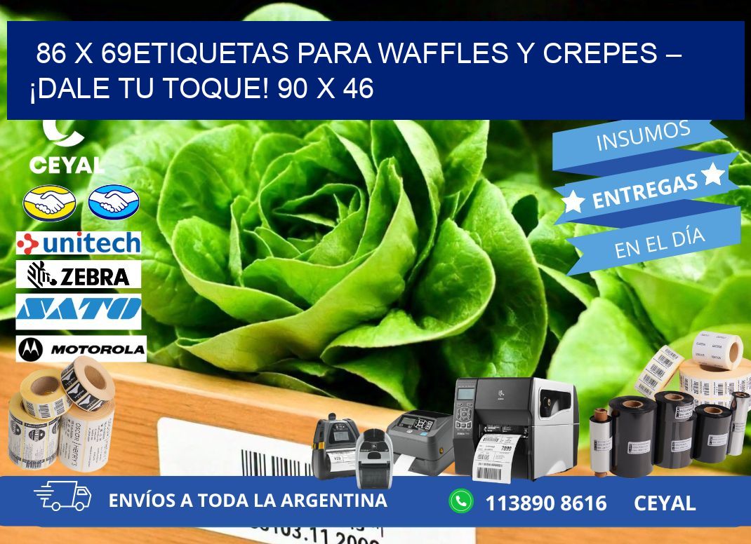 86 x 69Etiquetas para waffles y crepes – ¡Dale tu toque! 90 x 46