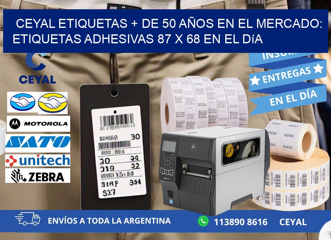 CEYAL ETIQUETAS + DE 50 AÑOS EN EL MERCADO: Etiquetas Adhesivas 87 x 68 en el Día