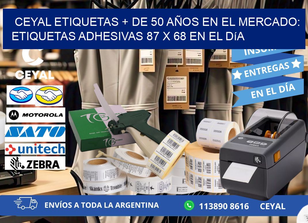 CEYAL ETIQUETAS + DE 50 AÑOS EN EL MERCADO: Etiquetas Adhesivas 87 x 68 en el Día