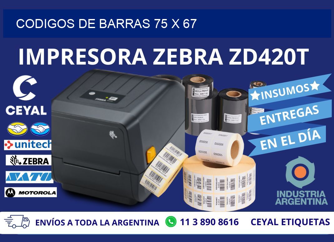 CODIGOS DE BARRAS 75 x 67