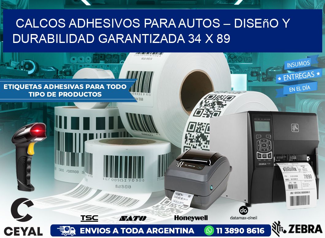 Calcos Adhesivos para Autos – Diseño y Durabilidad Garantizada 34 x 89