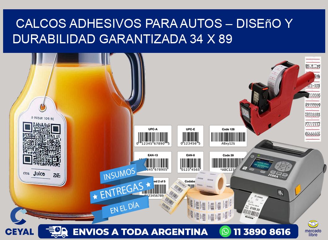 Calcos Adhesivos para Autos – Diseño y Durabilidad Garantizada 34 x 89