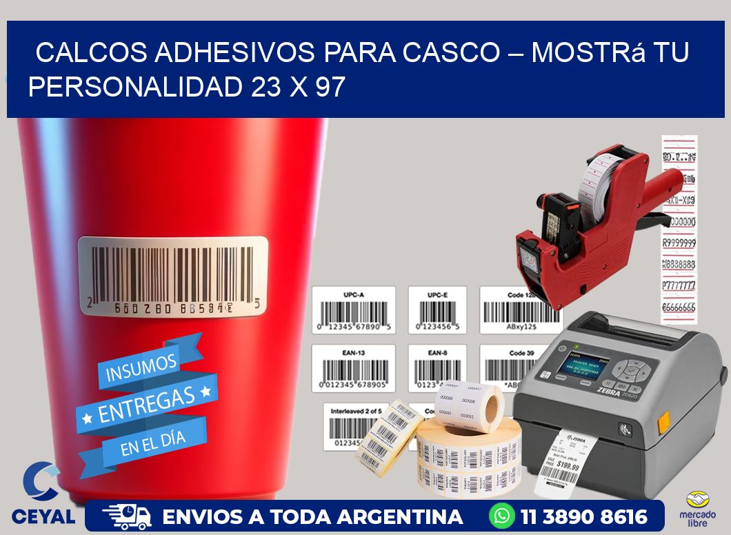 Calcos Adhesivos para Casco – Mostrá Tu Personalidad 23 x 97