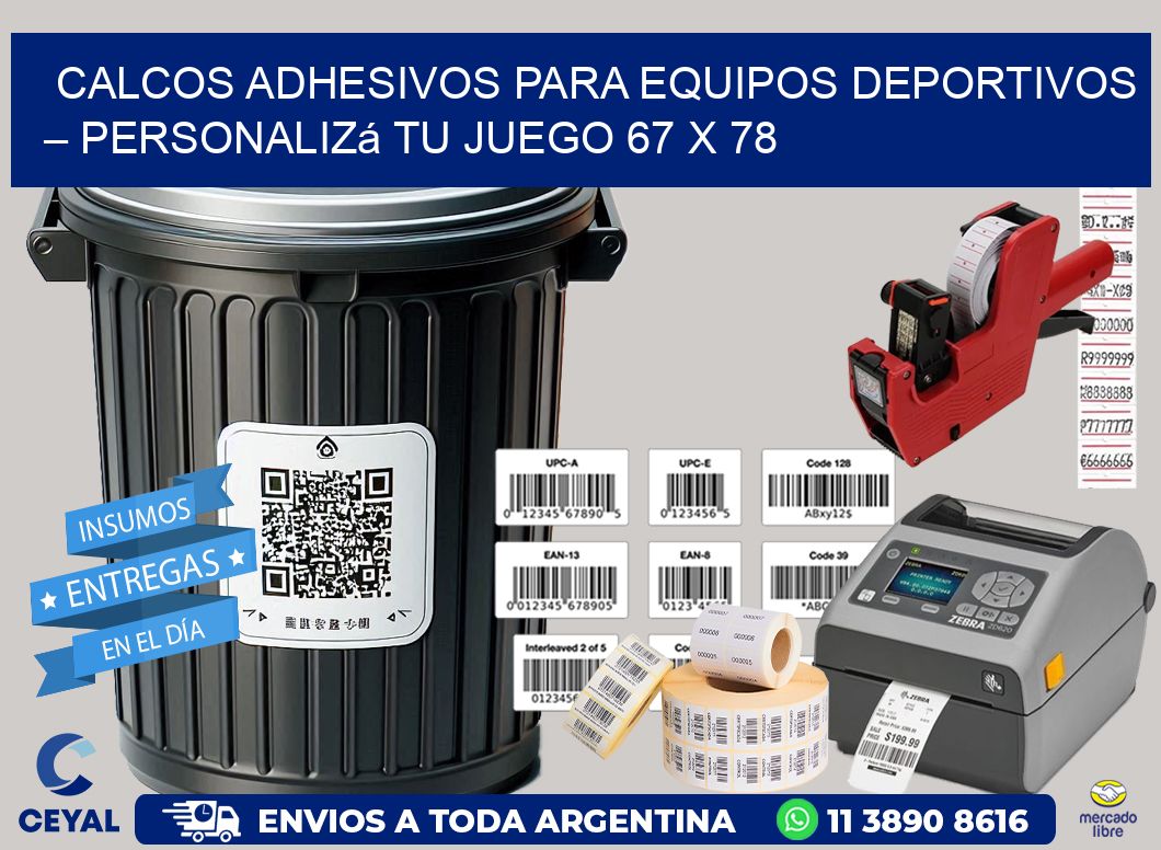 Calcos Adhesivos para Equipos Deportivos – Personalizá Tu Juego 67 x 78