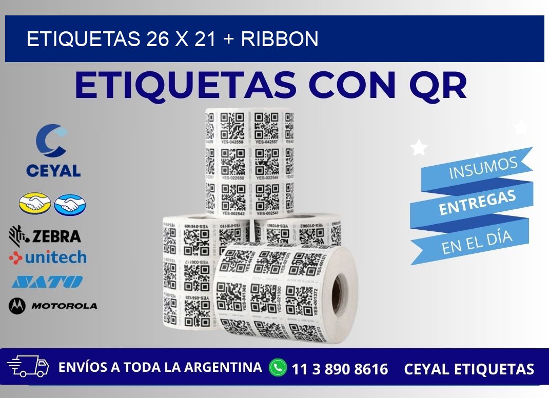 ETIQUETAS 26 x 21 + RIBBON