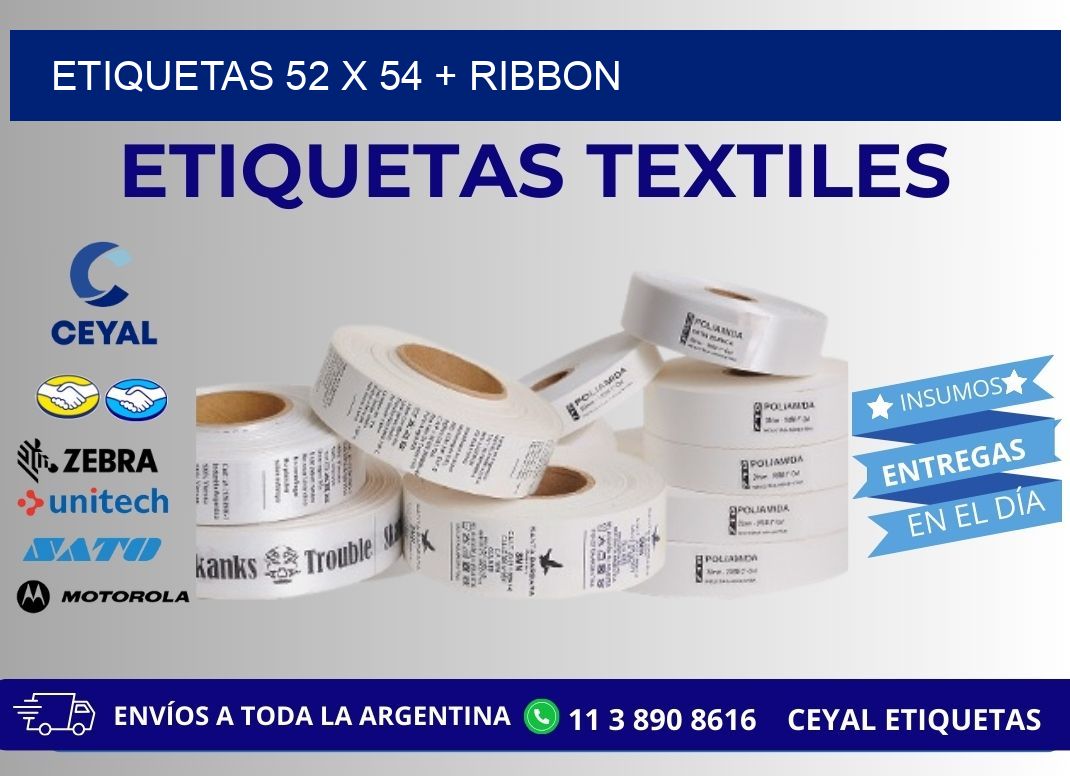 ETIQUETAS 52 x 54 + RIBBON