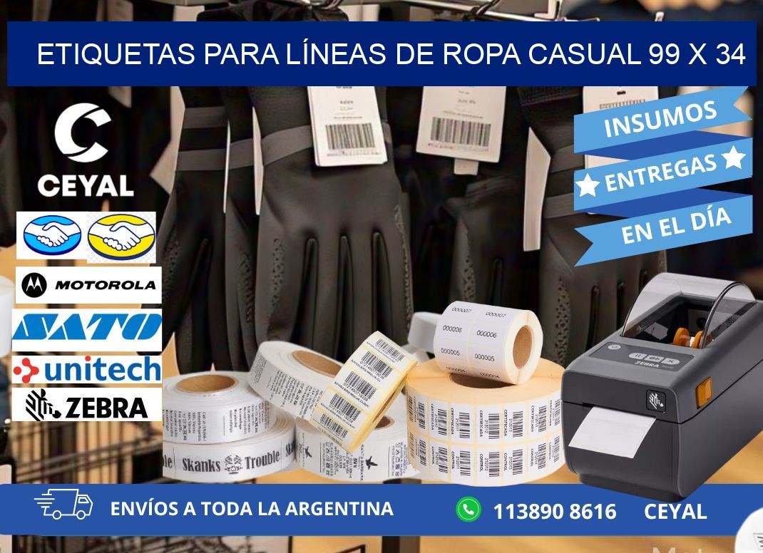 ETIQUETAS PARA LÍNEAS DE ROPA CASUAL 99 x 34