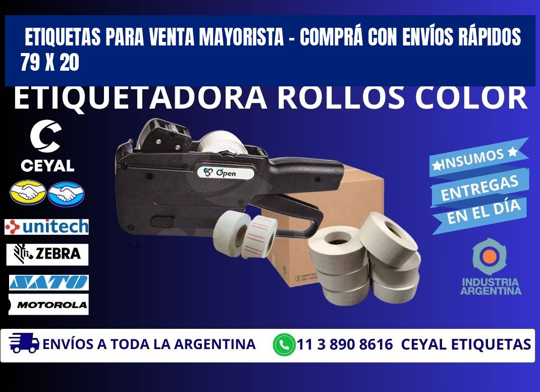 ETIQUETAS PARA VENTA MAYORISTA – COMPRÁ CON ENVÍOS RÁPIDOS 79 x 20