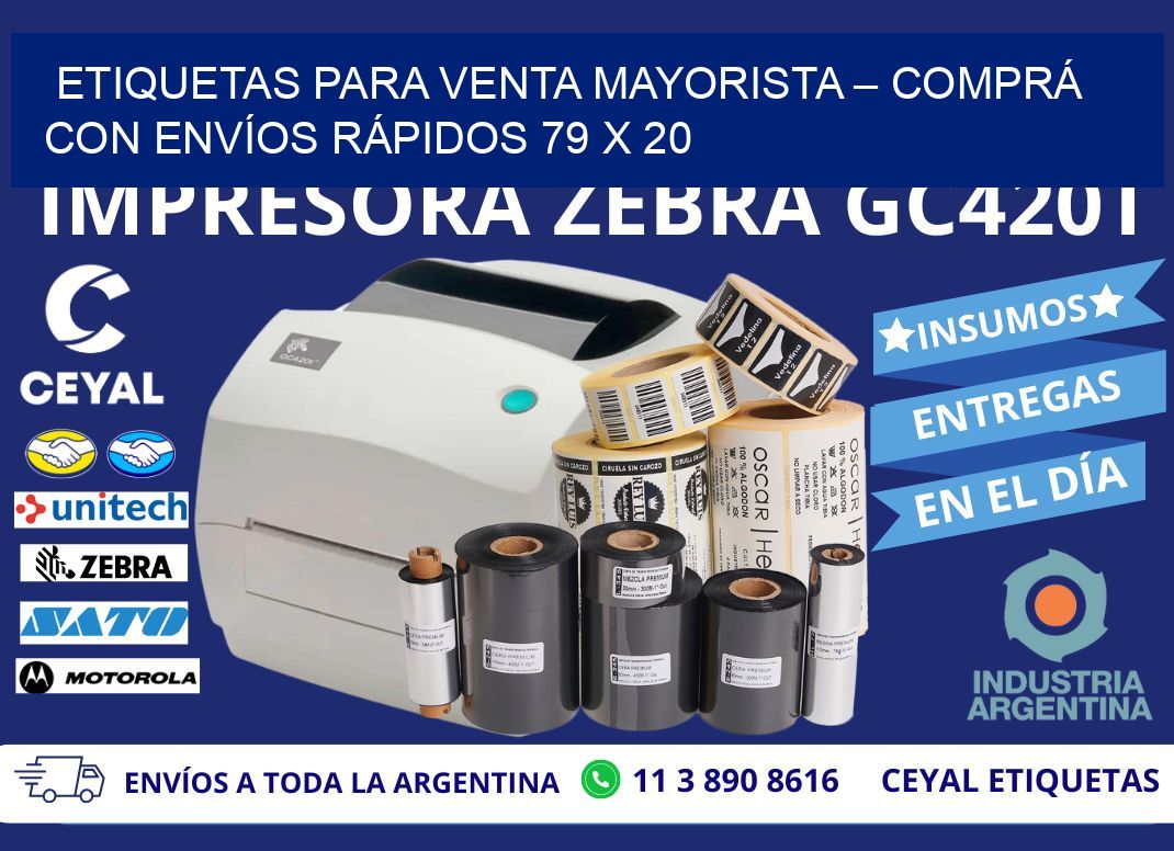 ETIQUETAS PARA VENTA MAYORISTA – COMPRÁ CON ENVÍOS RÁPIDOS 79 x 20