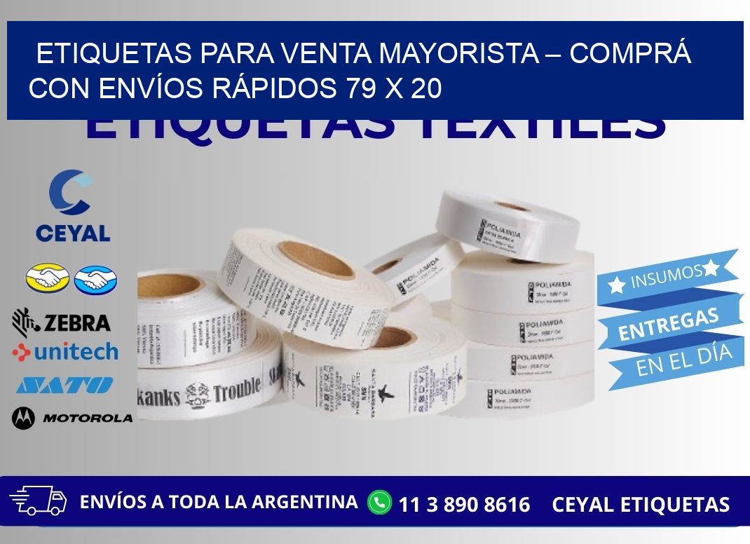 ETIQUETAS PARA VENTA MAYORISTA – COMPRÁ CON ENVÍOS RÁPIDOS 79 x 20