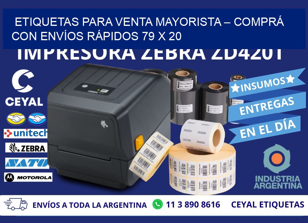 ETIQUETAS PARA VENTA MAYORISTA – COMPRÁ CON ENVÍOS RÁPIDOS 79 x 20