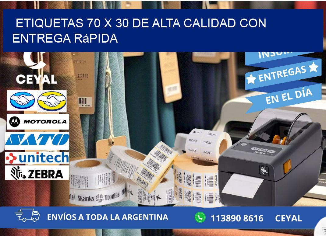 Etiquetas 70 x 30 de Alta Calidad con Entrega Rápida