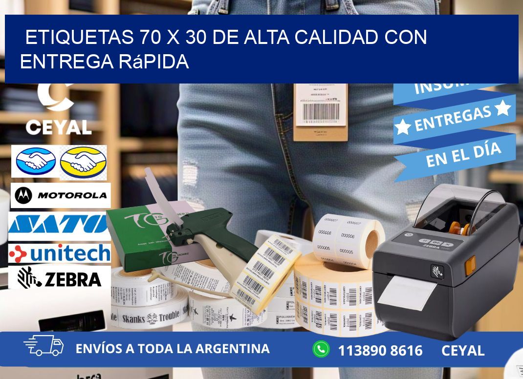 Etiquetas 70 x 30 de Alta Calidad con Entrega Rápida