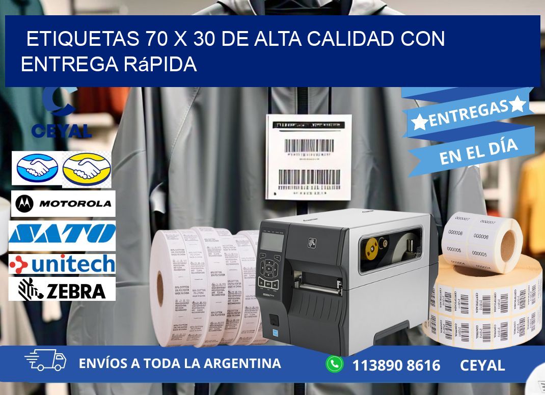 Etiquetas 70 x 30 de Alta Calidad con Entrega Rápida