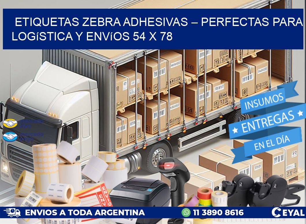 Etiquetas Zebra Adhesivas – Perfectas para Logística y Envíos 54 x 78