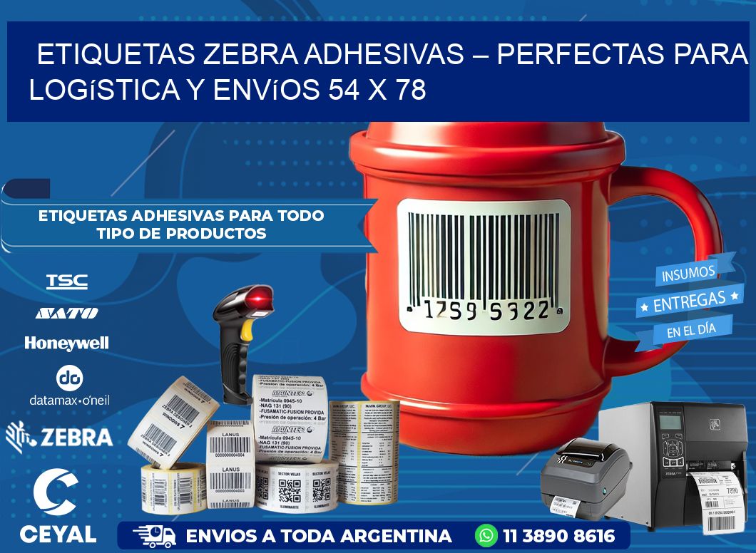 Etiquetas Zebra Adhesivas – Perfectas para Logística y Envíos 54 x 78