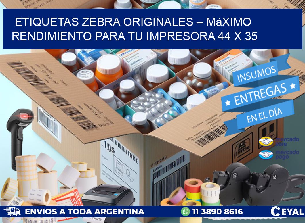 Etiquetas Zebra Originales – Máximo Rendimiento para tu Impresora 44 x 35