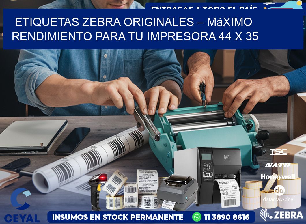 Etiquetas Zebra Originales – Máximo Rendimiento para tu Impresora 44 x 35