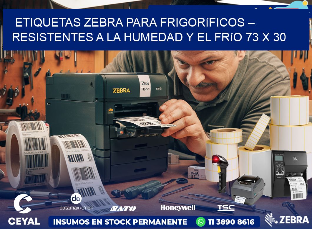 Etiquetas Zebra para Frigoríficos – Resistentes a la Humedad y el Frío 73 x 30