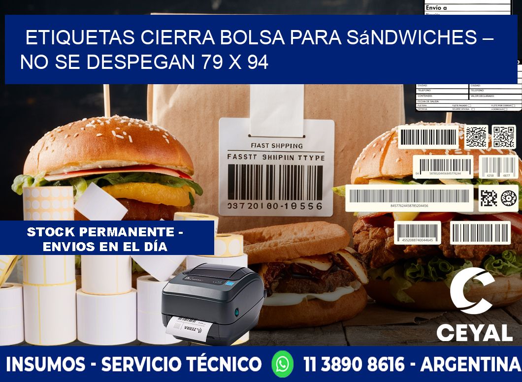 Etiquetas cierra bolsa para sándwiches – No se despegan 79 x 94