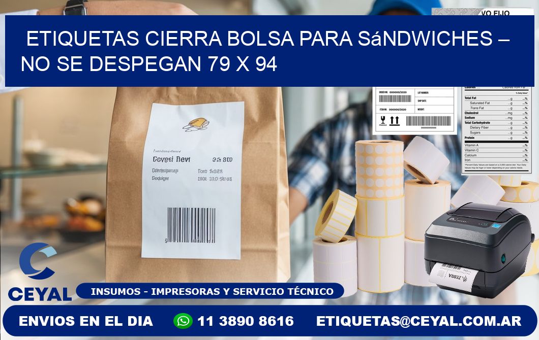 Etiquetas cierra bolsa para sándwiches – No se despegan 79 x 94