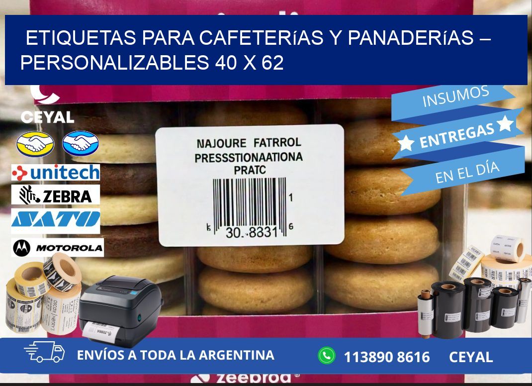 Etiquetas para cafeterías y panaderías – Personalizables 40 x 62